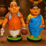 Krishnanagar Terracotta Clay Gopal Bhar and Wife Couple