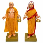 Krishnanagar Terracotta Clay Idol Brahman Brahmani Couple  Handcrafted Traditional Bengali Brahmon Brahmoni Figures