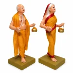 Krishnanagar Terracotta Clay Idol Brahman Brahmani Couple  Handcrafted Traditional Bengali Brahmon Brahmoni Figures - Image 2