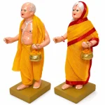 Krishnanagar Terracotta Clay Idol Brahman Brahmani Couple  Handcrafted Traditional Bengali Brahmon Brahmoni Figures - Image 4