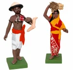 Krishnanagar Terracotta Indian Farmer Wife Couple  Clay Idol  Chasi Chasani Human Figurines