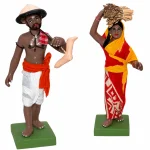 Krishnanagar Terracotta Indian Farmer Wife Couple  Clay Idol  Chasi Chasani Human Figurines